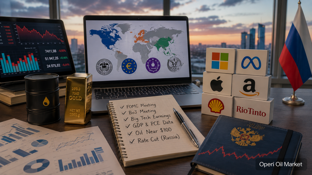 Economic Events and Corporate Reports July 26 2026: Fed, Big Tech, Oil