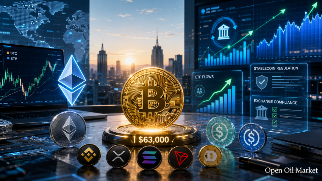 Cryptocurrency Market July 10, 2026: Bitcoin Around $63,000, Ethereum, Top 10 Cryptocurrencies, ETF and Stablecoins