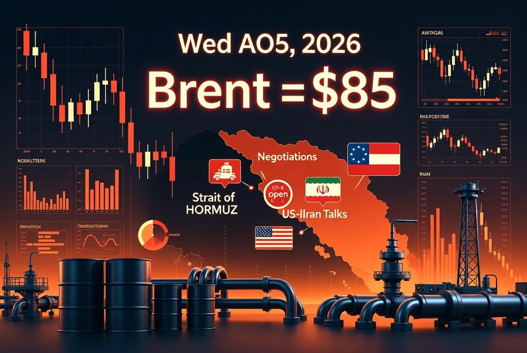 Oil and Gas News & Energy — Wednesday, August 5, 2026: US-Iran Negotiations on the Opening of the Strait of Hormuz Cause Oil Prices to Plummet, Brent Balancing at $85