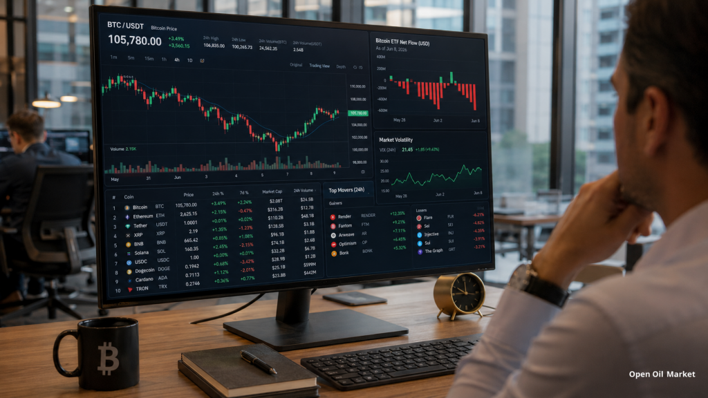 Cryptocurrency News, Tuesday, June 9, 2026: Bitcoin Holds the Market After a Dip, While Investors Evaluate ETF Outflows, Stablecoins, and the Top 10 Digital Assets