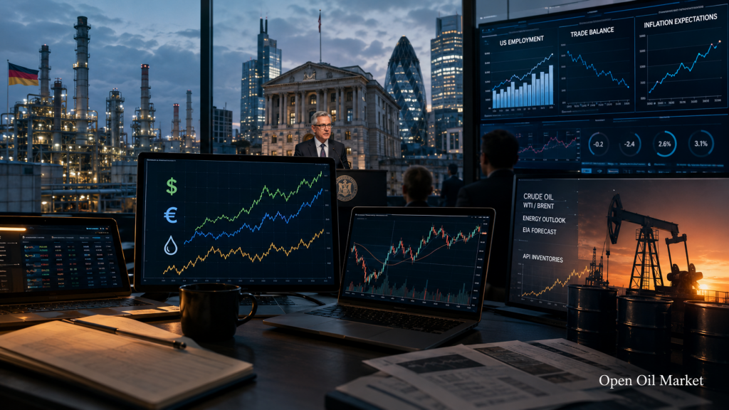 Economic Calendar and Company Reports for July 7, 2026: Germany, Bank of England, USA, and Oil