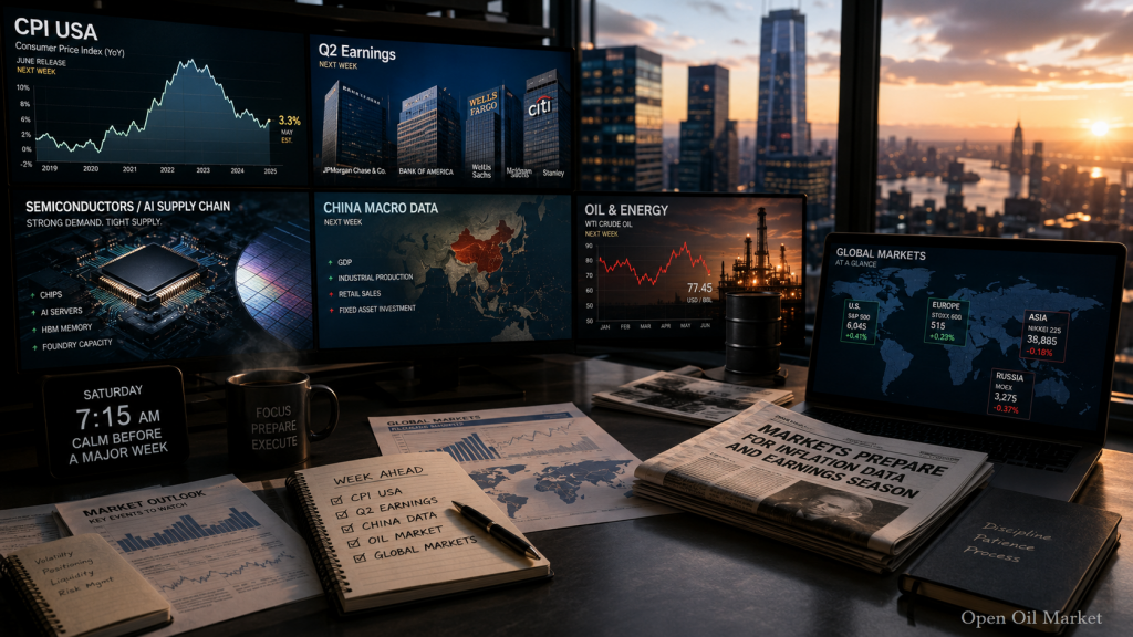 Economic Events and Corporate Reports - Saturday, July 11, 2026: A Quiet Calendar Leading Up to US CPI, Start of Bank Earnings, and China Data