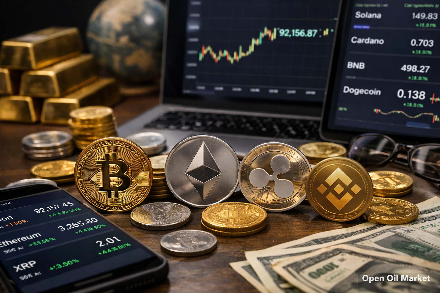 Global Cryptocurrency Market January 12, 2026 - Bitcoin at $92,000, Ethereum and Top 10 Cryptocurrencies, Institutional Investments